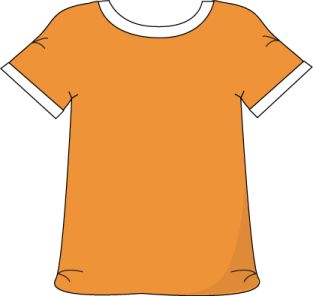 an orange t - shirt on a white background