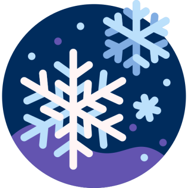 a snowflorer icon in the shape of a circle