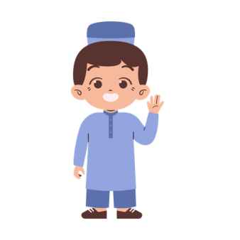 a cartoon character in a blue uniform