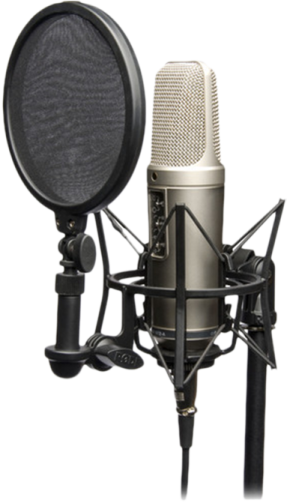 a microphone on a white background