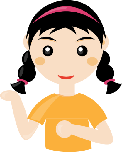 a girl with black hair wearing a yellow shirt
