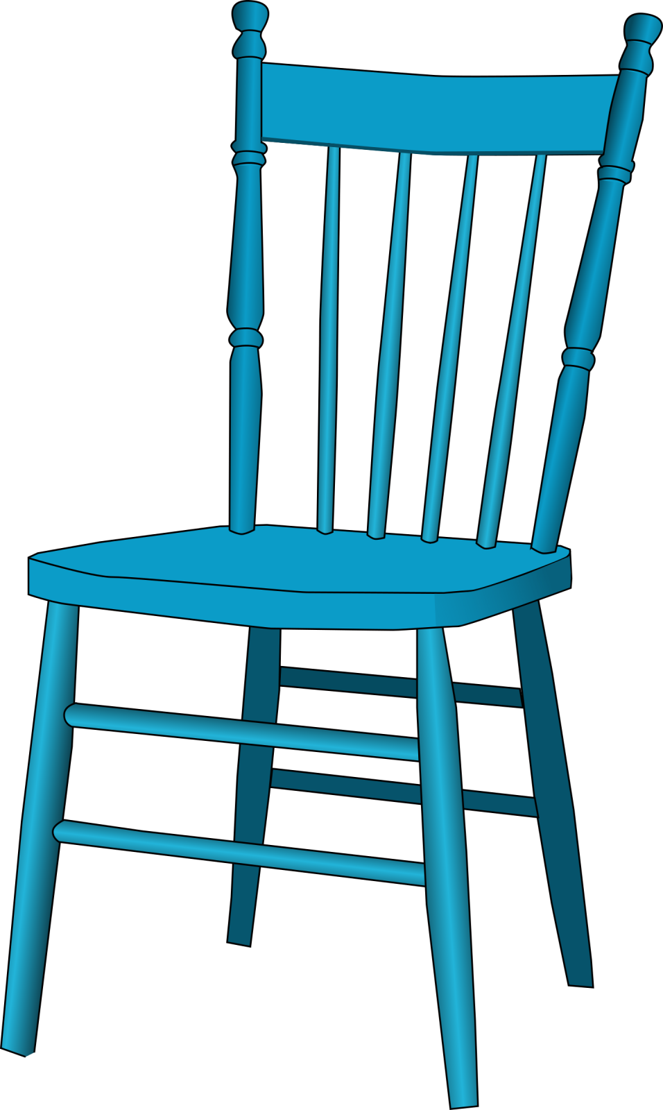 a blue chair on a white background