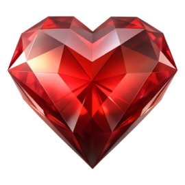a red heart shaped diamond