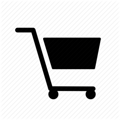 a black and white shopping cart icon