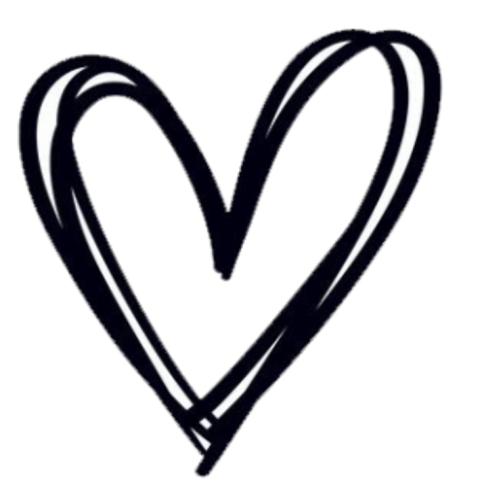 a heart drawn in black ink on a white background