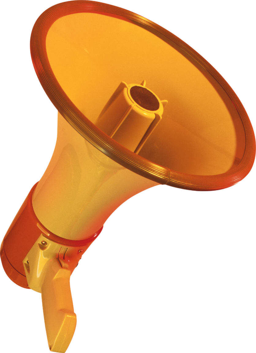 a yellow megaphone on a white background