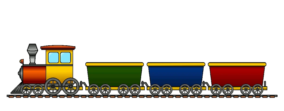 a train with colorful cars on the tracks