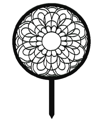a black and white drawing of a flower