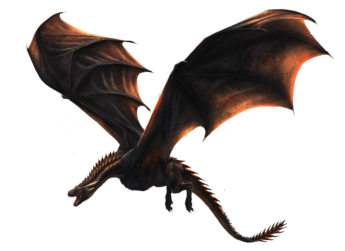 a dragon flying in the air with its wings spread