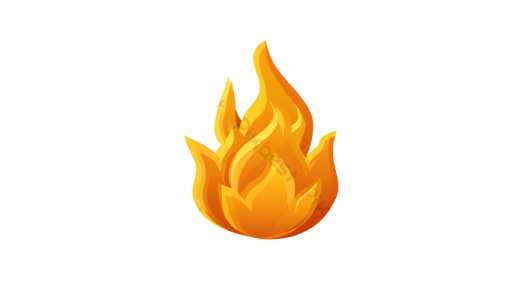 a fire icon on a white background