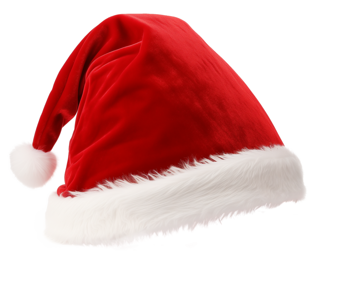 a red santa hat on a white background