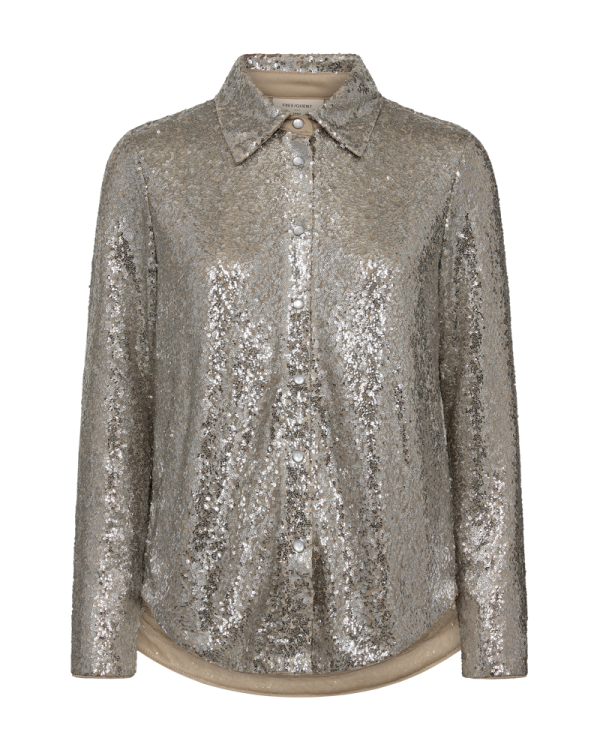 a photo of a silver sei shirt