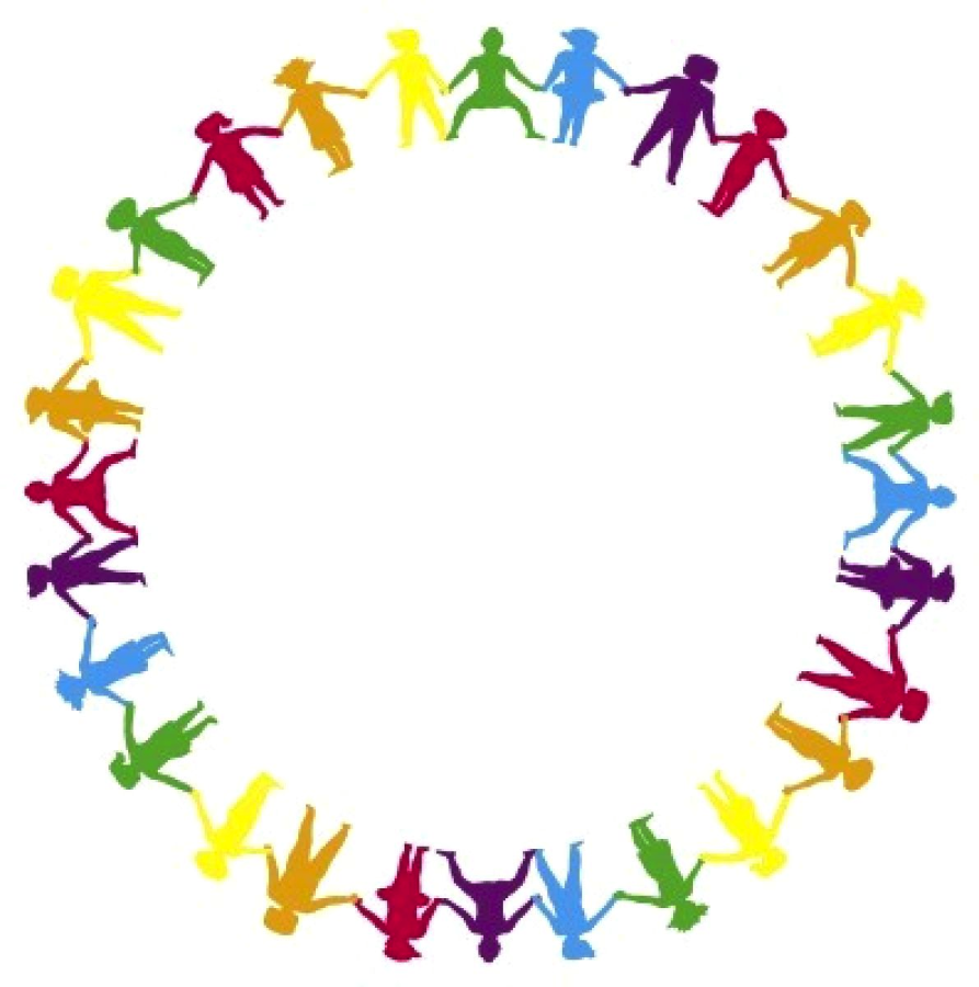 a circle of people holding hands