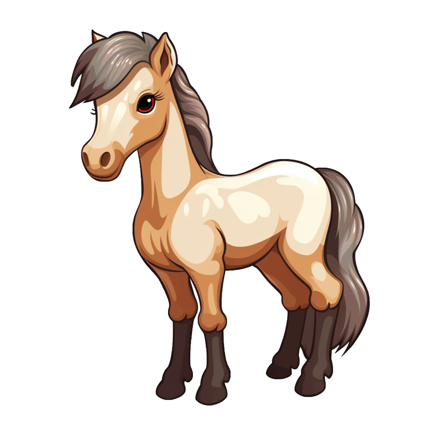 a cartoon horse on a white background