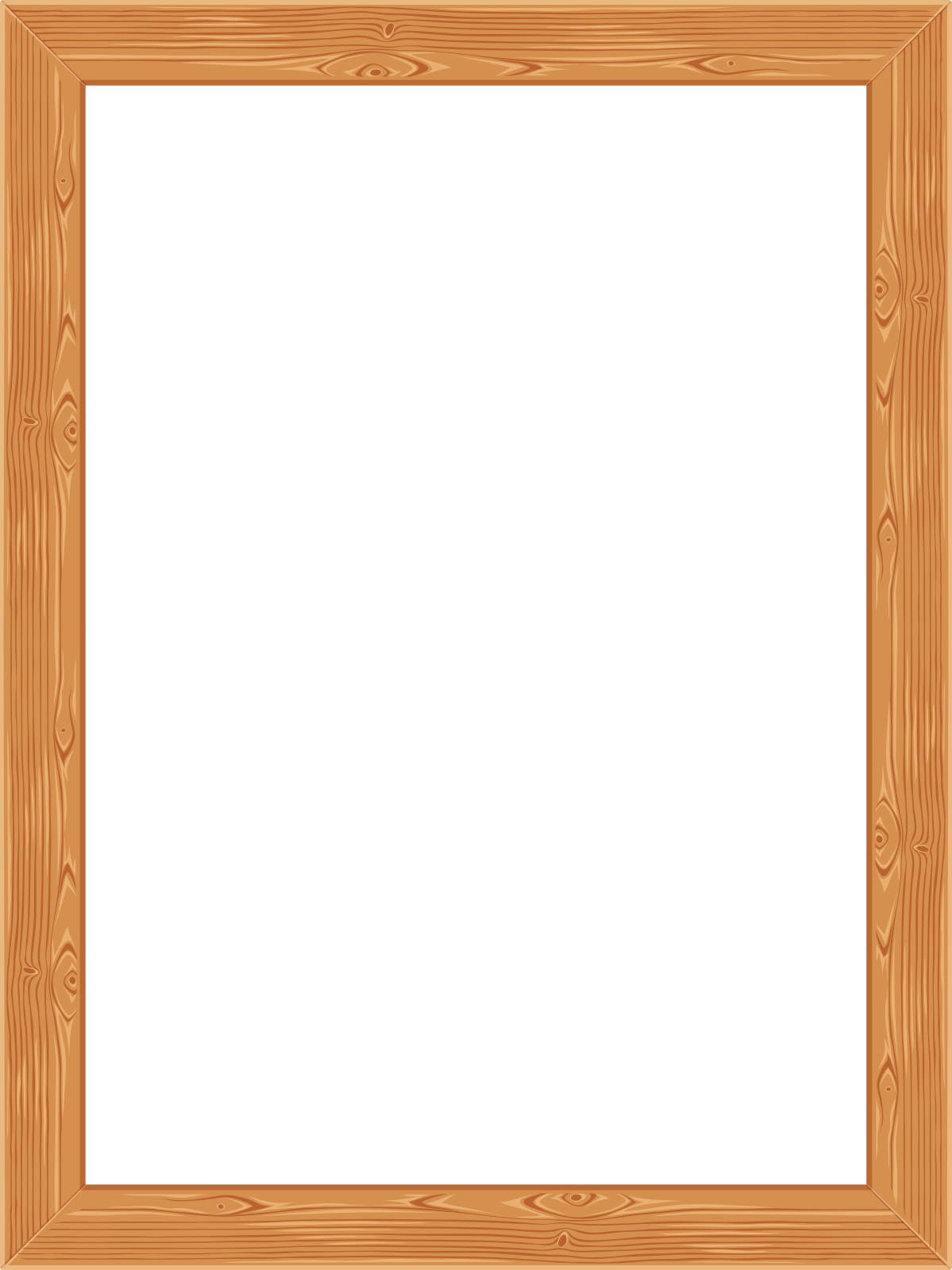 a wooden frame on a white background