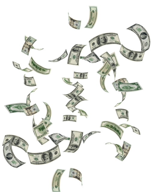 a bunch of money falling from the sky
