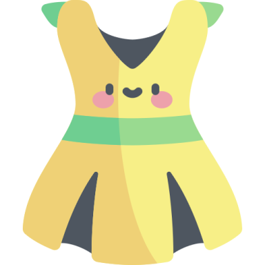 a yellow dress with a green belt