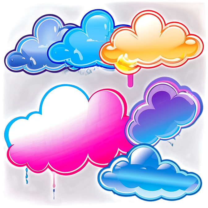 colorful clouds on a white background vector