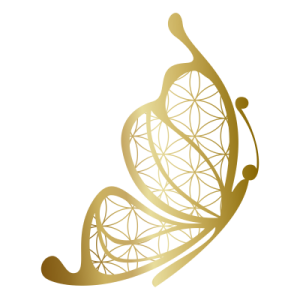 a gold butterfly on a white background