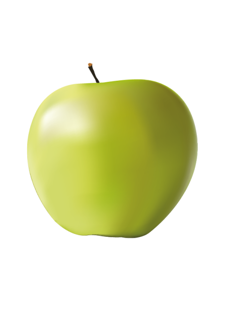 a green apple on a white background