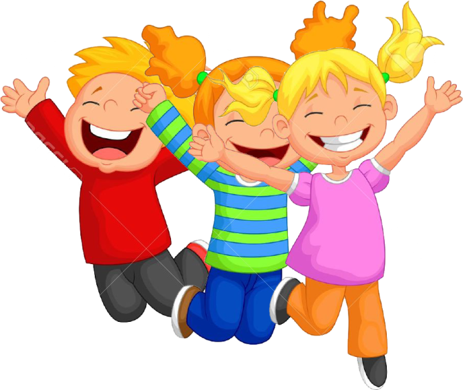 cartoon kids jumping clipart