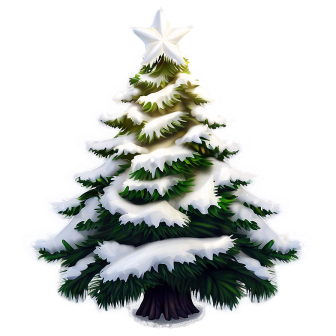 a christmas tree with snow on it