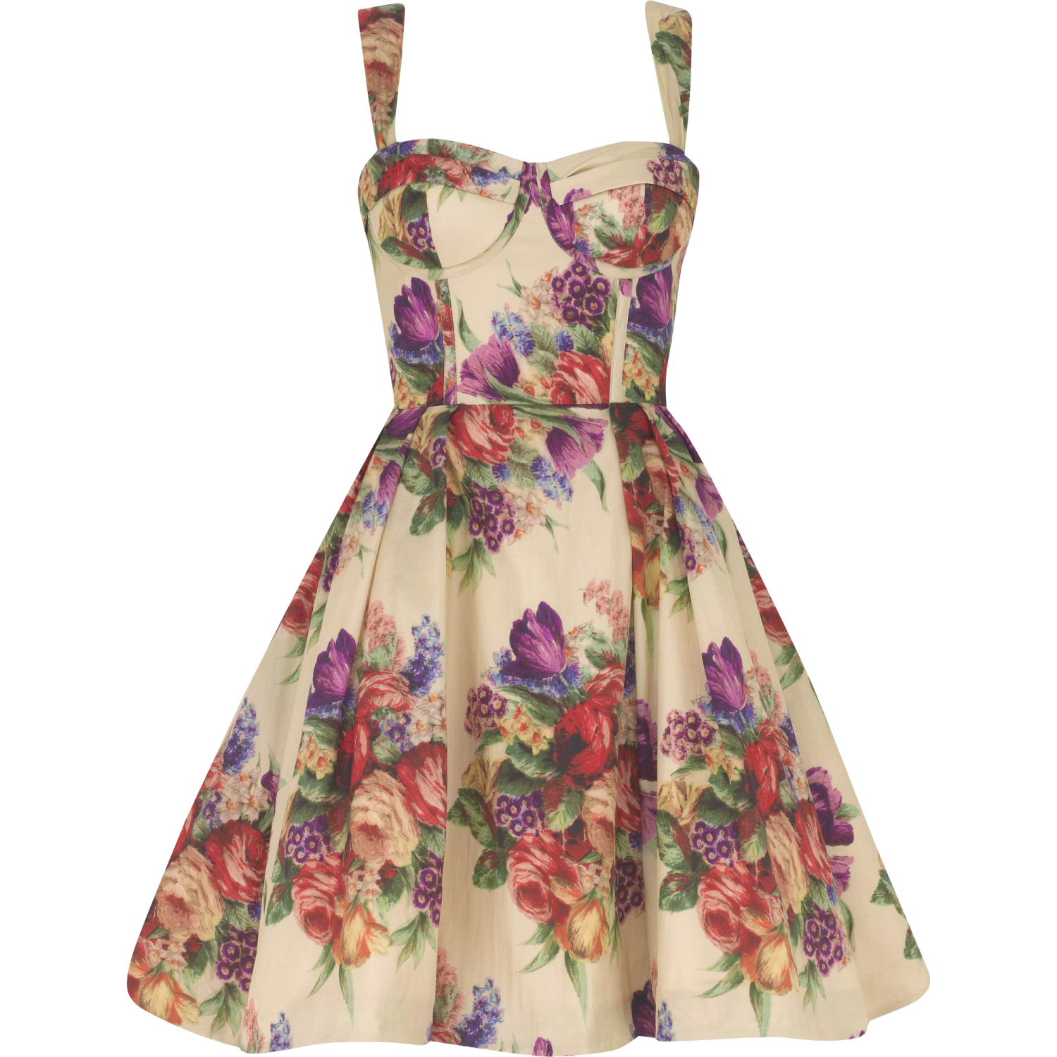 a floral print dress with spaghetti straps