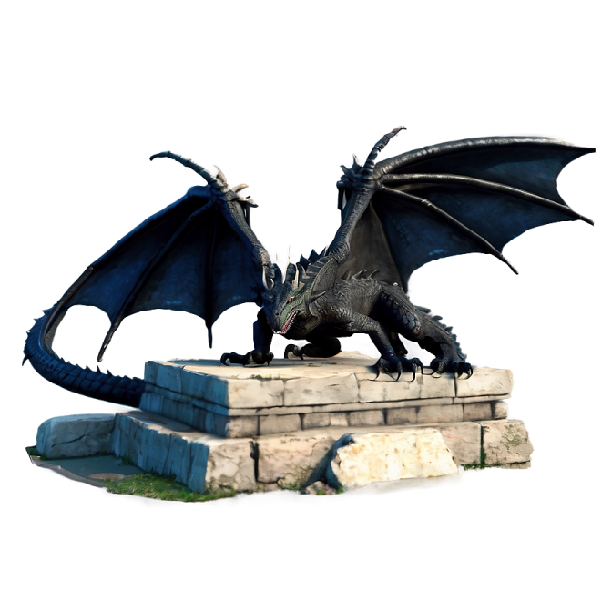 a statue of a dragon on a pedestal