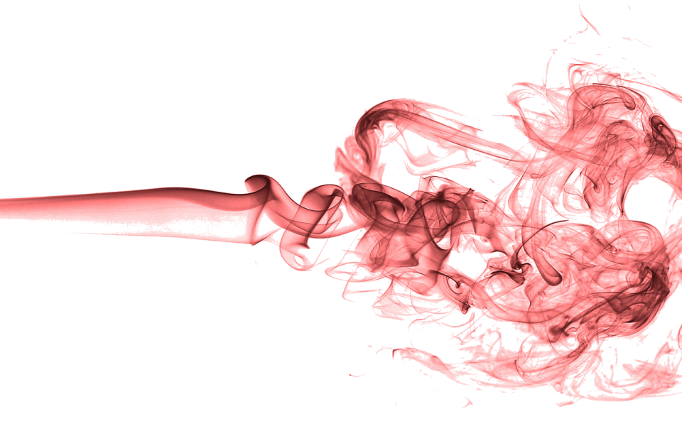 red smoke on a white background