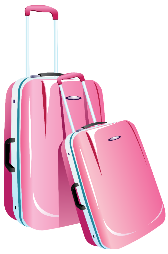 two pink suitcases