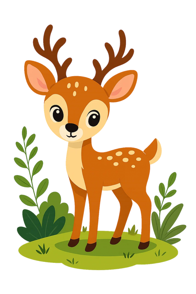 a cute little deer standing in the grass