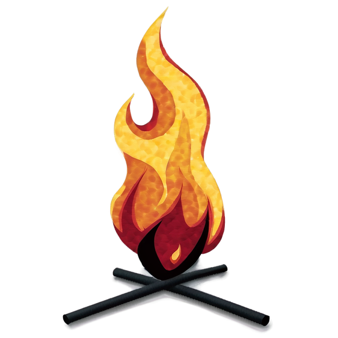 a campfire on a white background