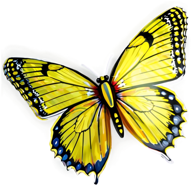 a yellow butterfly on a white background