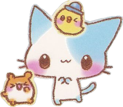 a sticker with an image of a cat and a bird