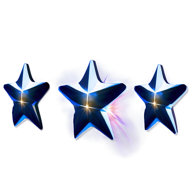 three blue stars on a white background