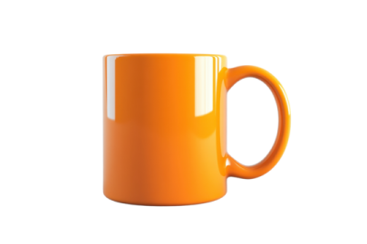 an orange mug on a white background