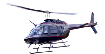 a helicopter is flying through the air