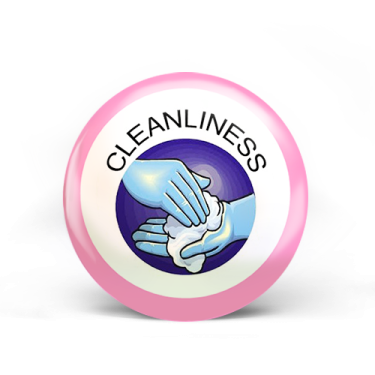 a pink ball with the words clean hands on it