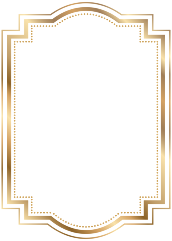 a gold frame with a white background