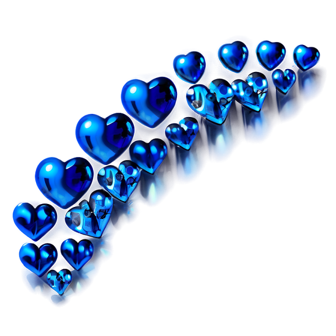 blue hearts on a white background