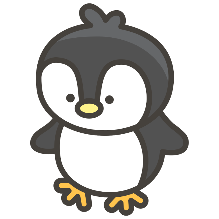 a cartoon penguin with its eyes closed