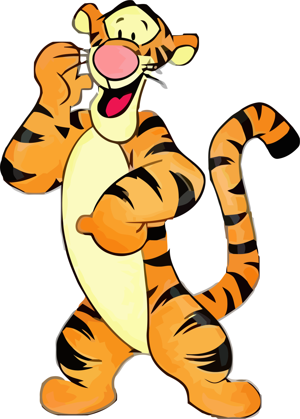 a cartoon tiger with its mouth open