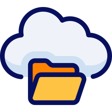 an icon of a cloud with a folder