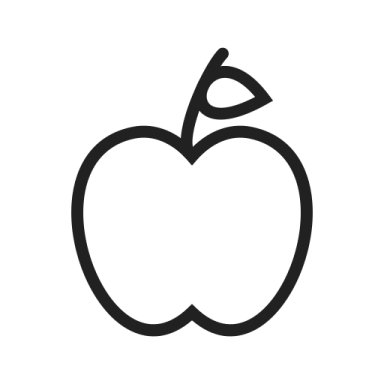 an apple icon on a white background