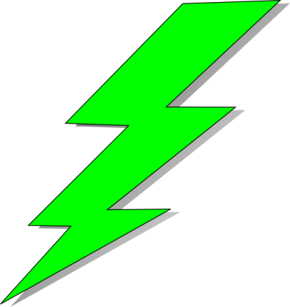 a green lightning bolt