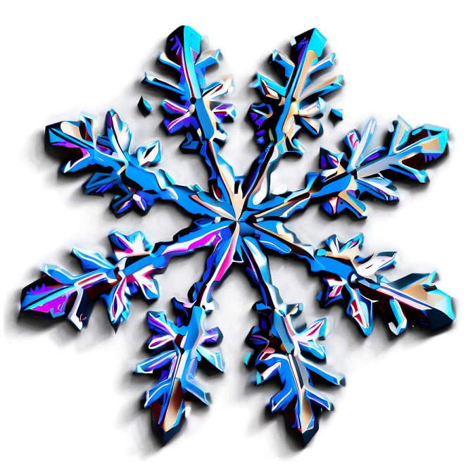 a blue and purple snowflake on white background