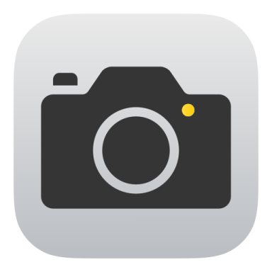 a black and white icon of a camera