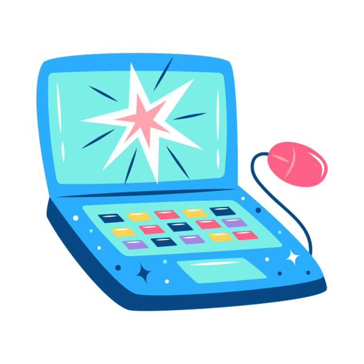 a laptop with a star on the screen