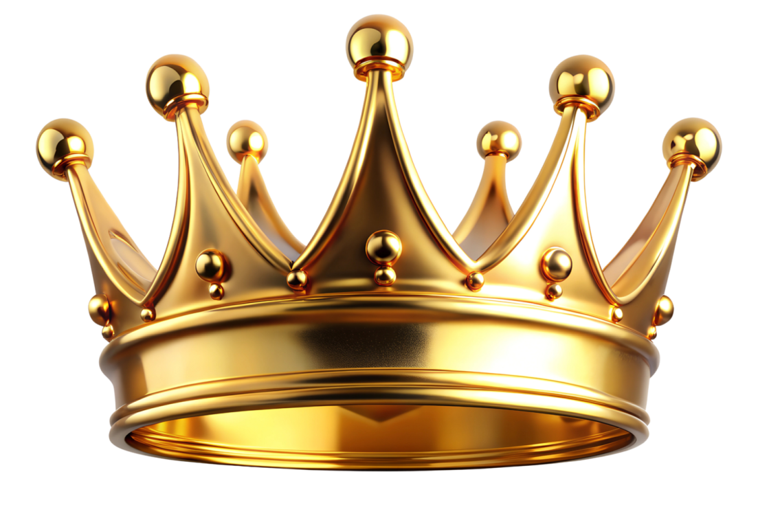 a golden crown on white background