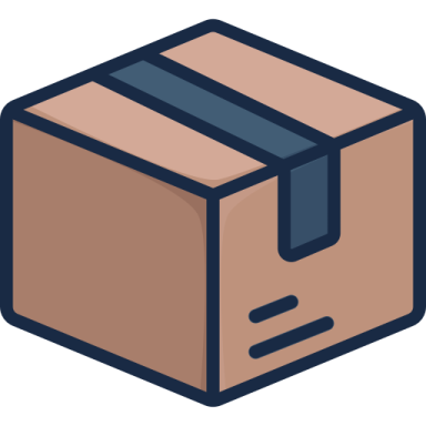 a brown box with a black handle